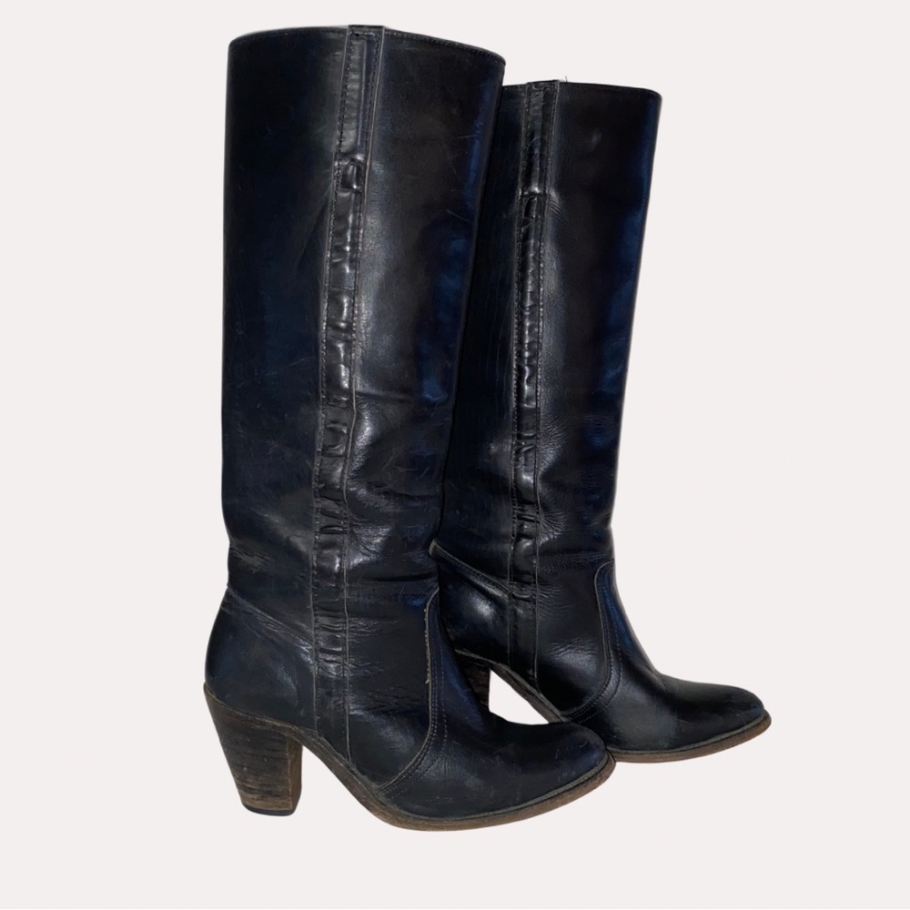 Frye Black real leather knee-high boots